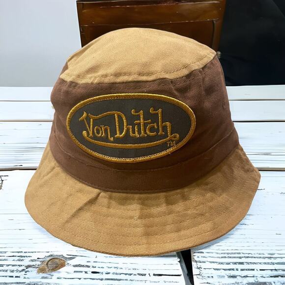 Von Dutch Embroidered Bucket Hat Brown Khaki Little Kids 21" Circumference NWOT - Picture 11 of 11